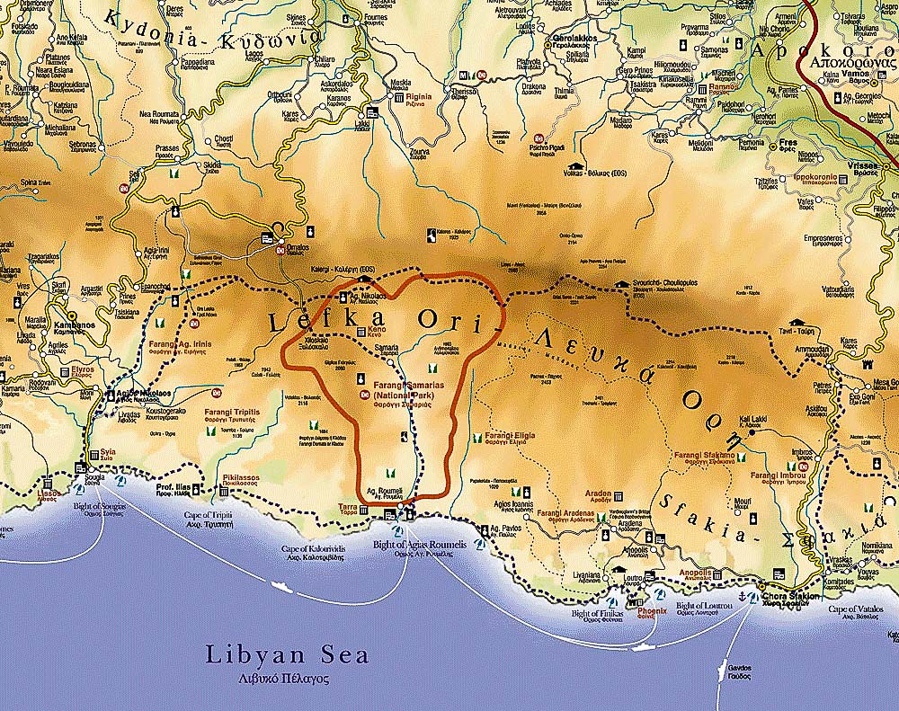 Карта окрестностей ущелья Самарья