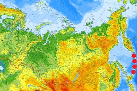 Где находятся Курильские острова на карте России?