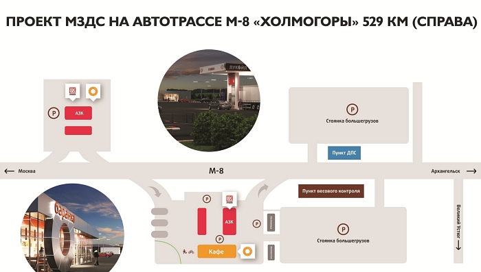 Схема многофункционального комплекса дорожного сервиса  «Автофокус»